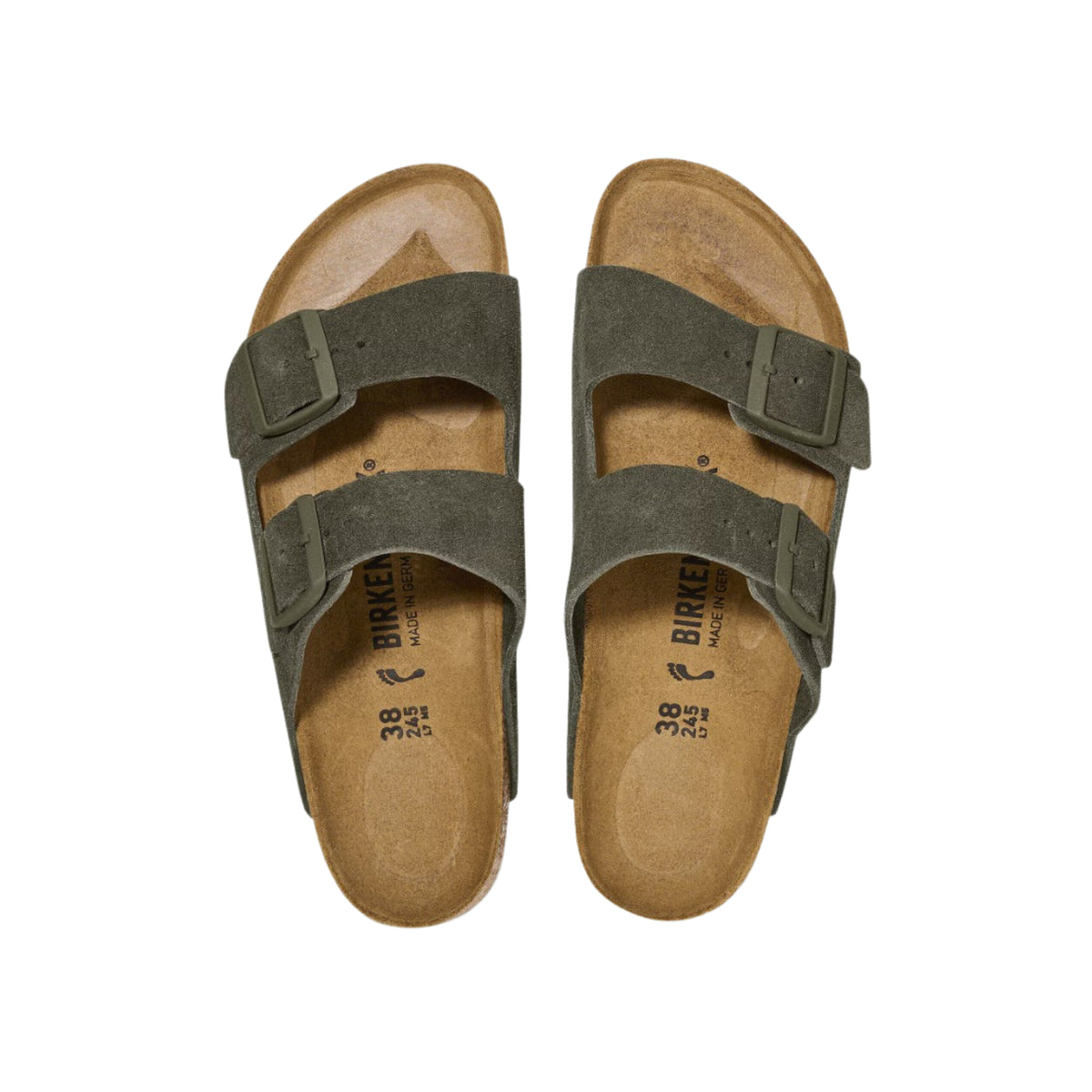 Birkenstock Arizona Suede Unisex Leather Sandal - Thyme 1025720