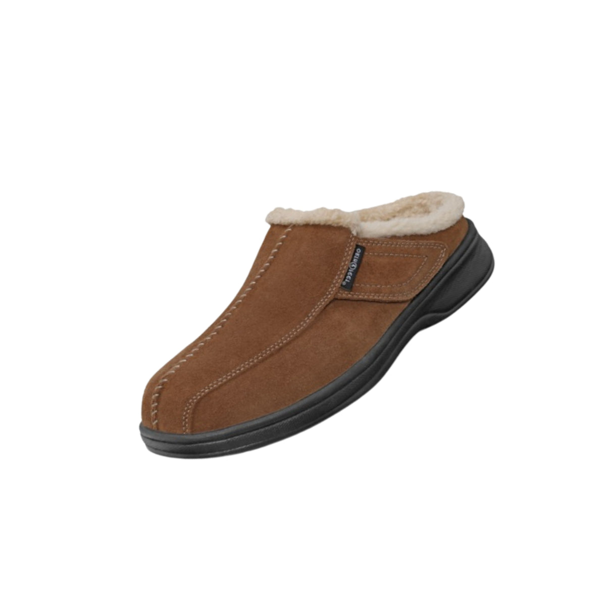 Orthofeet Men’s Asheville Orthopedic Leather Slippers – Brown