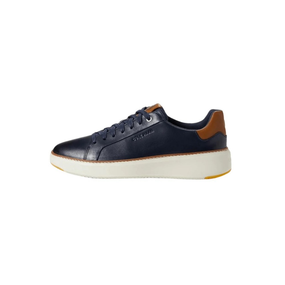 Cole Haan Men's Grandpro TopSpin Sneaker Navy Blazer Leather/British Tan/Ivory