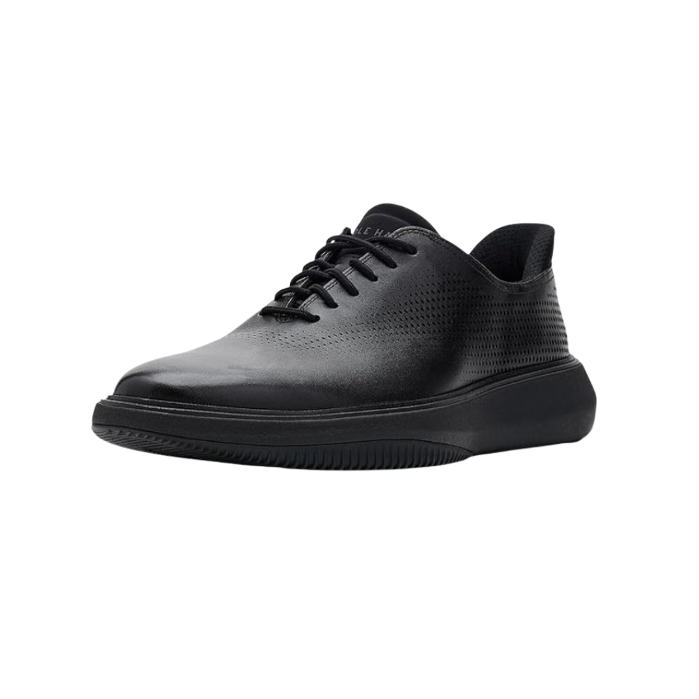 Cole Haan Men's Grand Phaze Laser Quick-On Leather Oxford - Black/Black