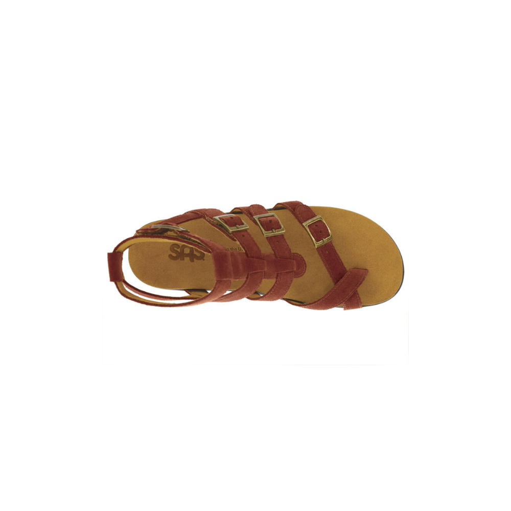 SAS Women's Aria Gladiator Leather Sandal - Rust