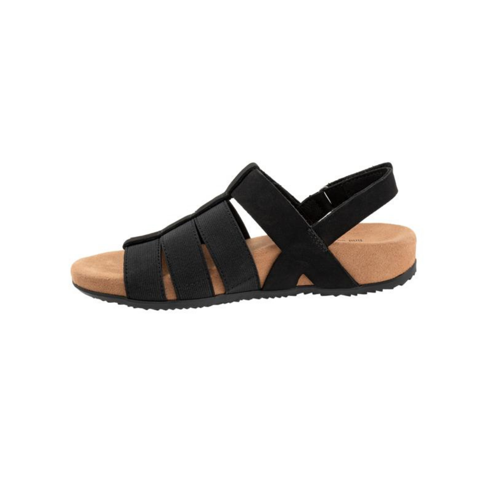 SoftWalk Women's Burnaby Fisherman Sandals - Black Nubuck