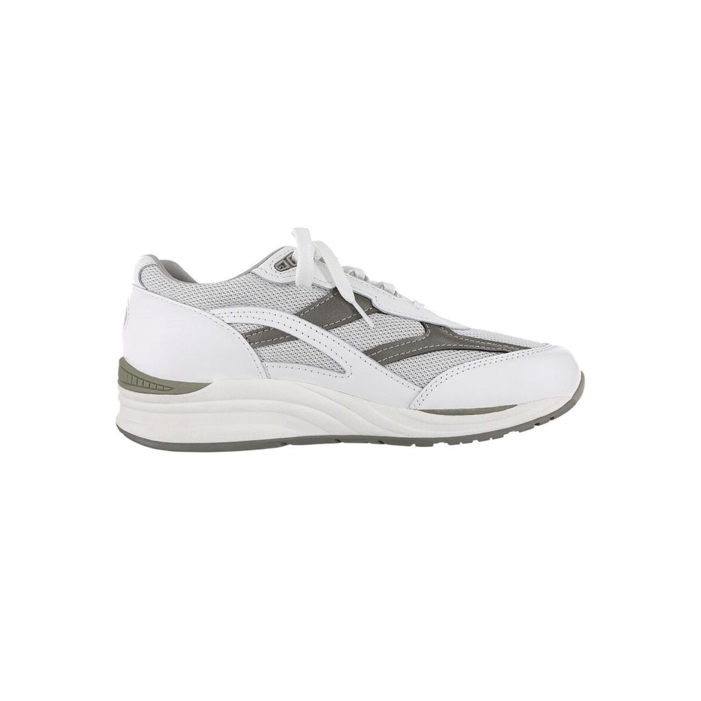 SAS Men's Journey Mesh Lightweight Sport Walking Shoe – White / Gray