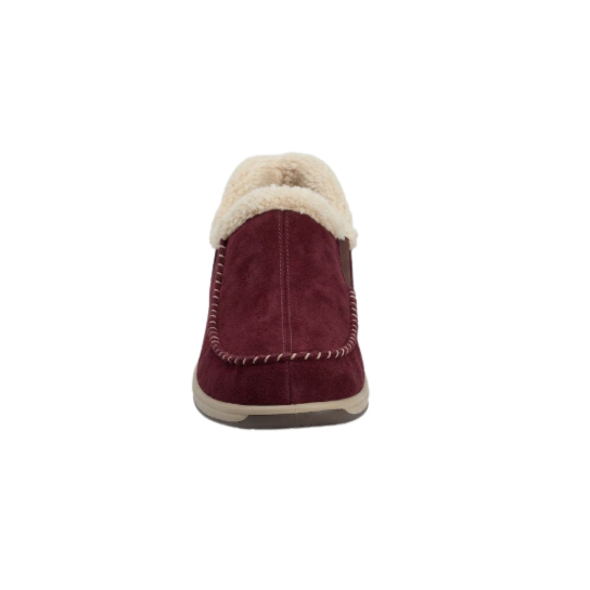 Orthofeet Women's Lorin Hands-Free Suede Orthopedic Slippers-Bordeaux