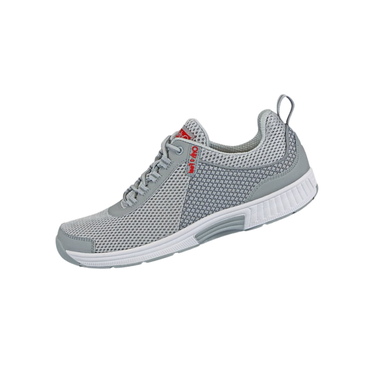 Orthofeet Men’s Edgewater Stretch Knit Orthopedic Walking Shoes – Gray