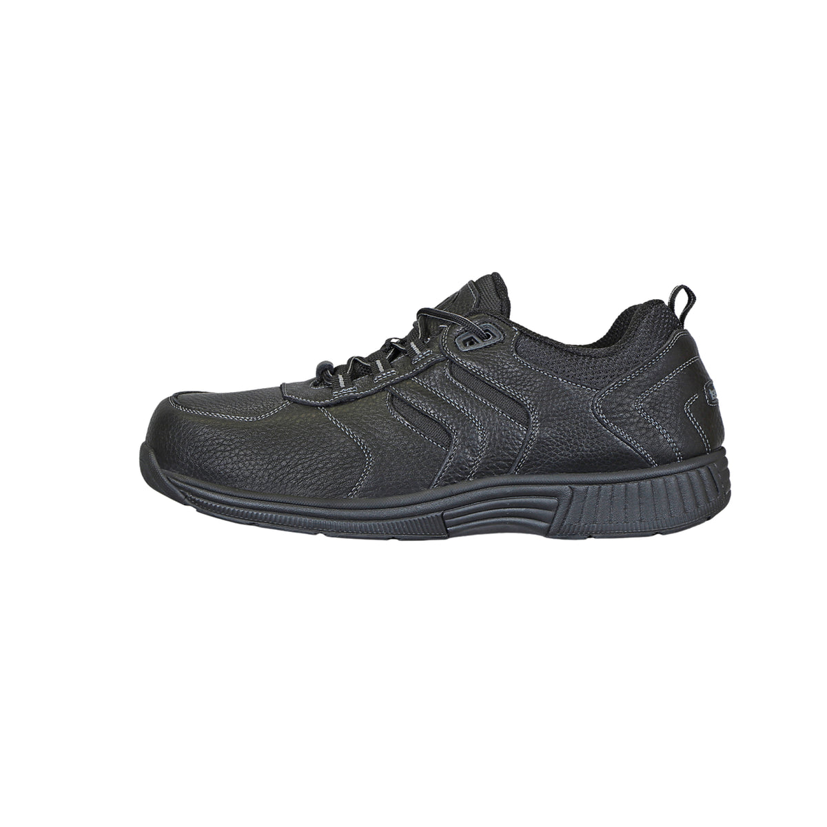 Orthofeet Men’s Pacific Palisades Waterproof Leather Sneakers – Black