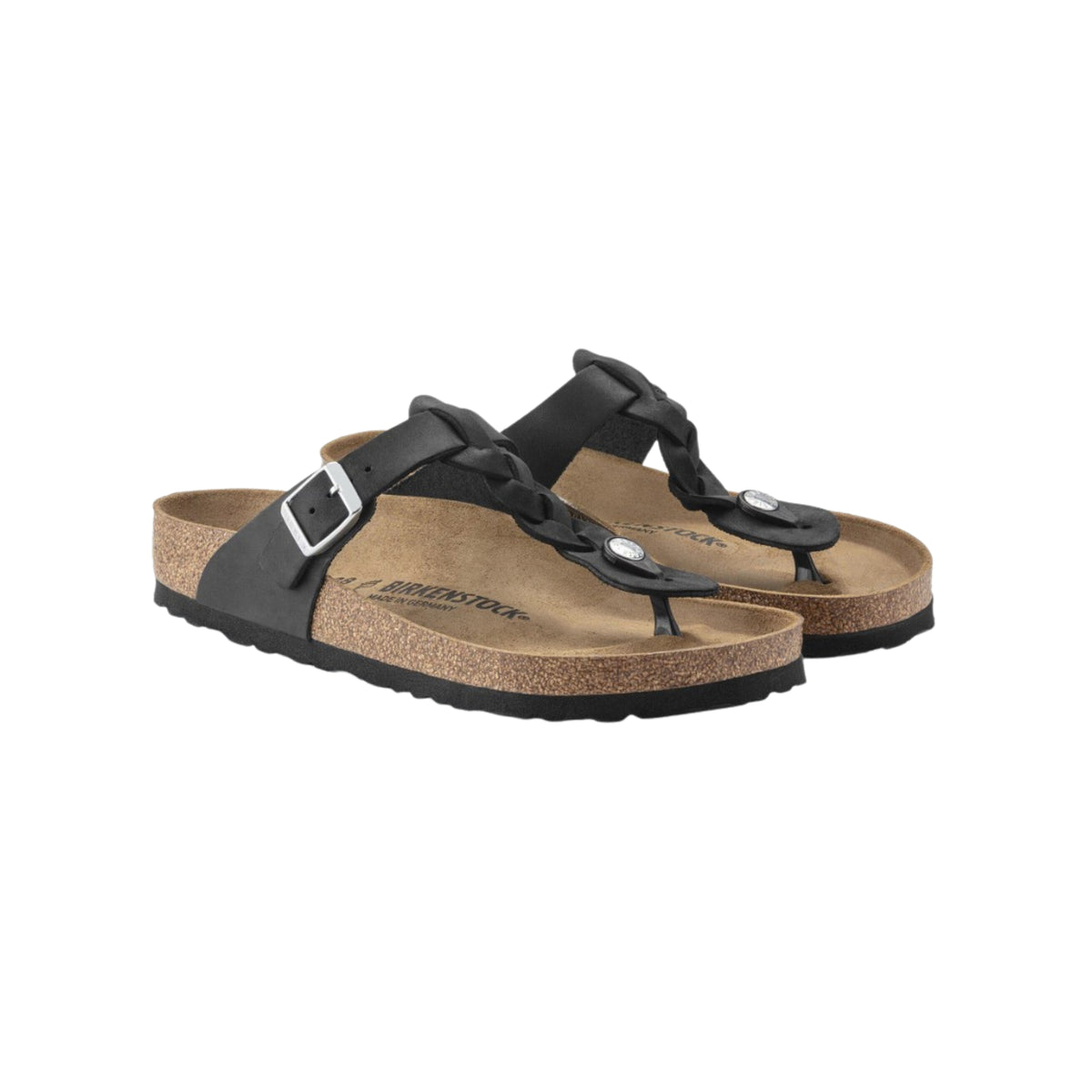 Birkenstock Gizeh Braided - Black Leather Sandals