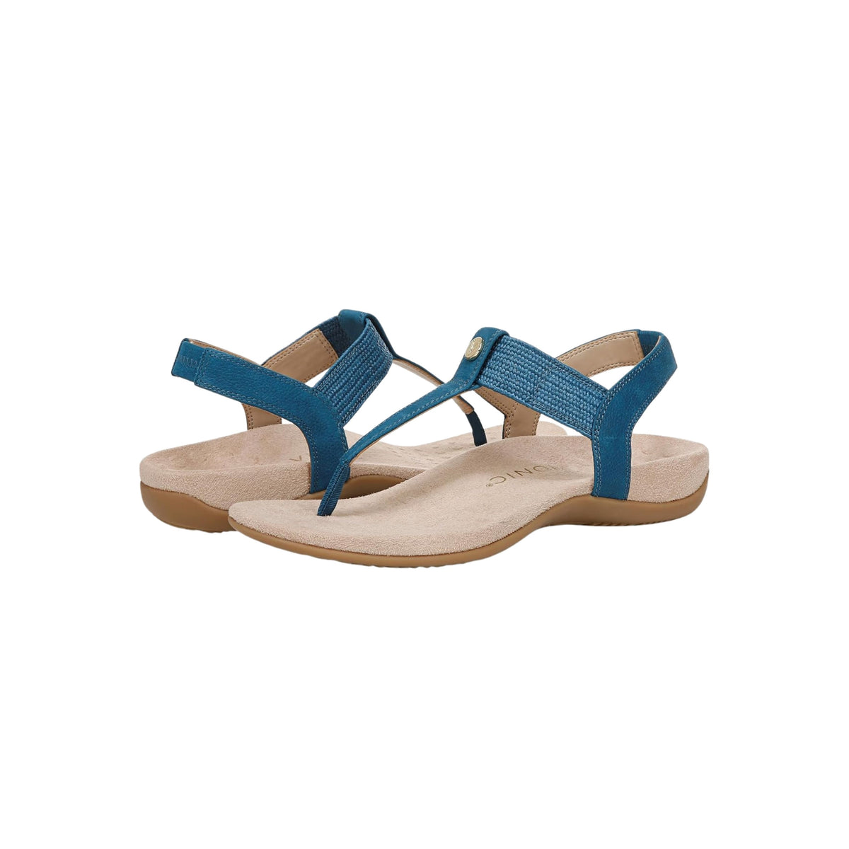 Vionic Brea Toe Post Slingback Sandal Celestial Teal Nubuck I9863L5403