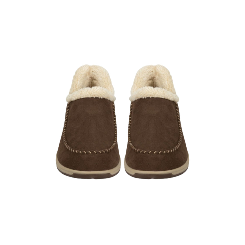 Orthofeet Women's Lorin Hands-Free Suede Orthopedic Slipper - Shoe - Brown