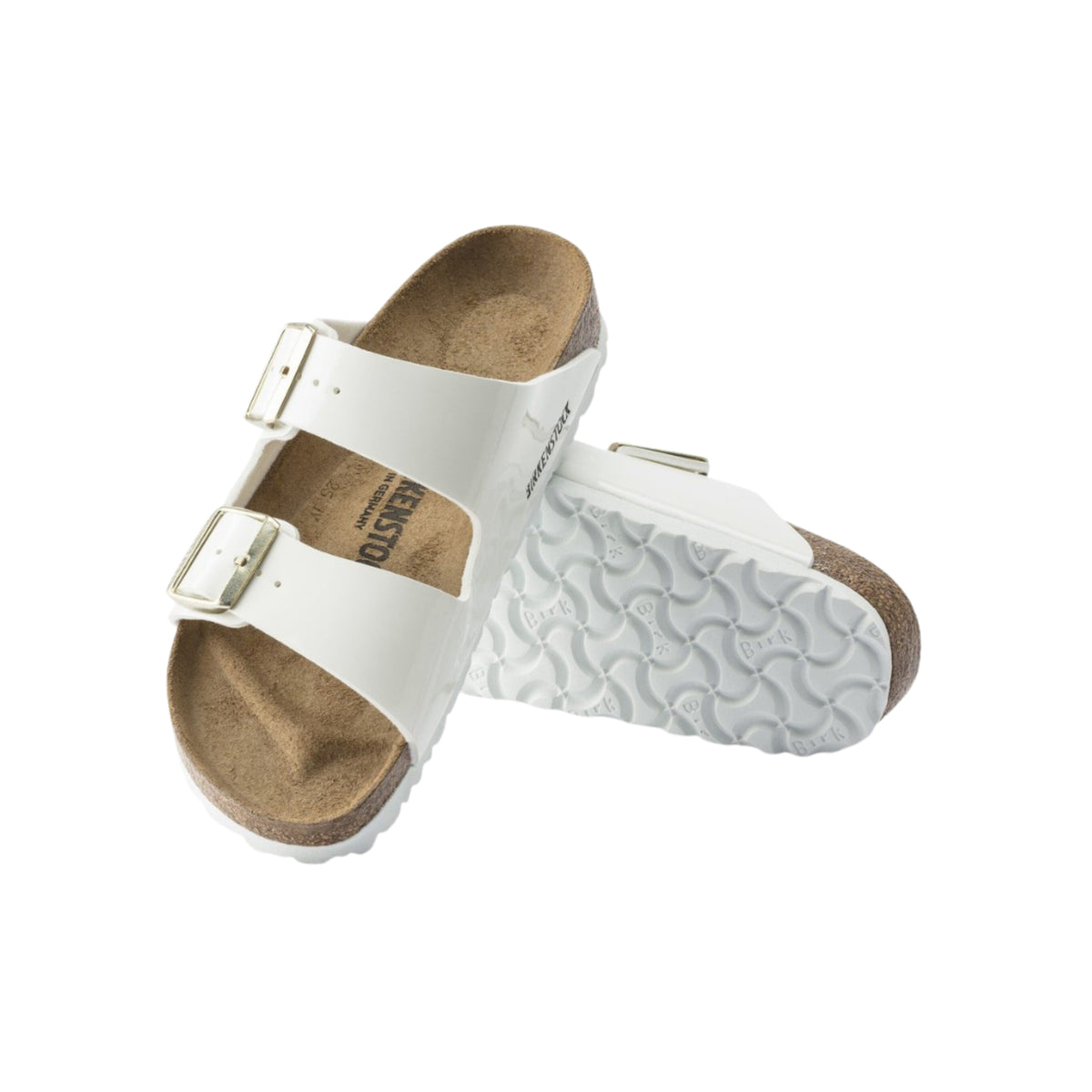 Birkenstock Unisex Arizona Birko Flor Sandals - Patent White