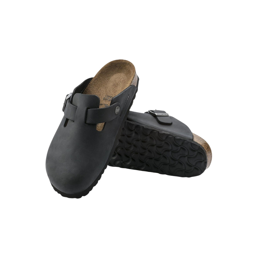 Birkenstock Unisex Boston BS Oiled Leather Clog Sandal - Black