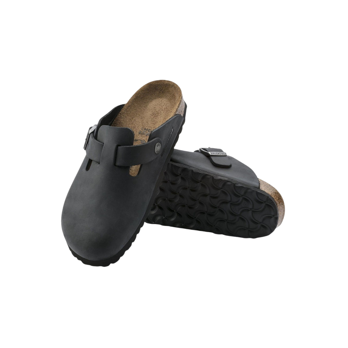 Birkenstock Unisex Boston BS Oiled Leather Clog Sandal - Black