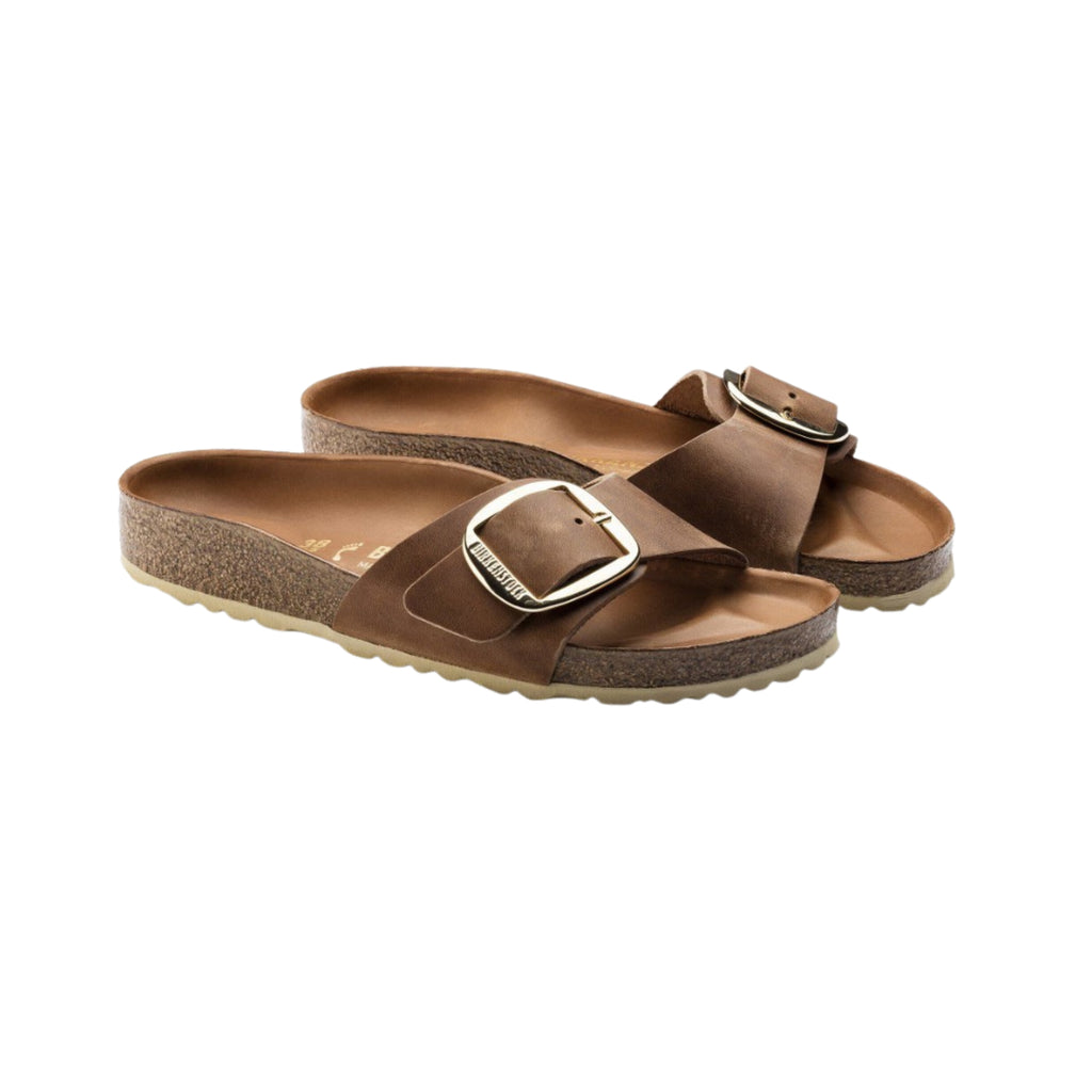 Birkenstock Madrid Big Buckle Sandals – Cognac Oiled Leather (Narrow Fit)