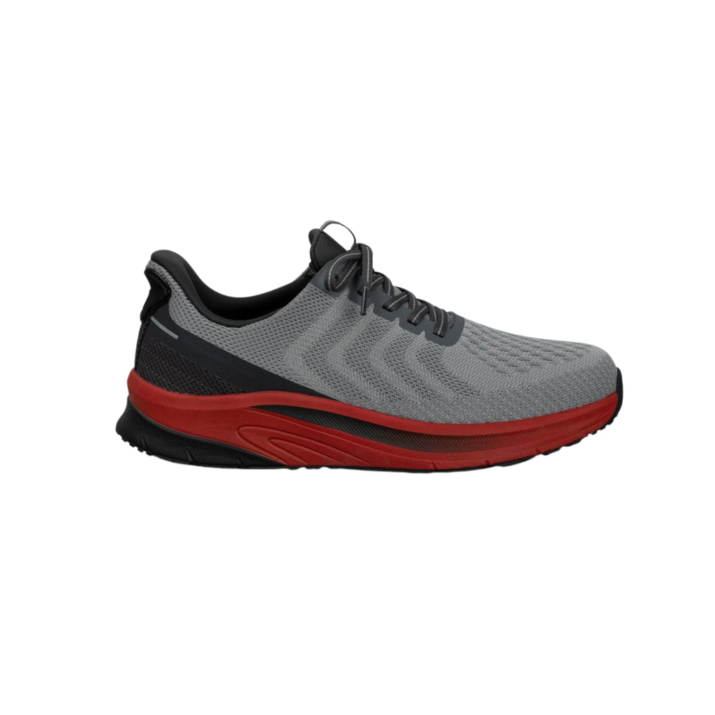 Orthofeet Men’s Tilos Hands-Free Slip-On Sneakers – Gray/Red