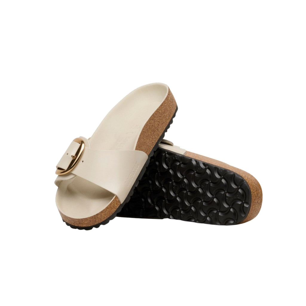 Birkenstock Madrid Big Buckle | Oyster Hex Patent Natural Leather (Narrow Fit)