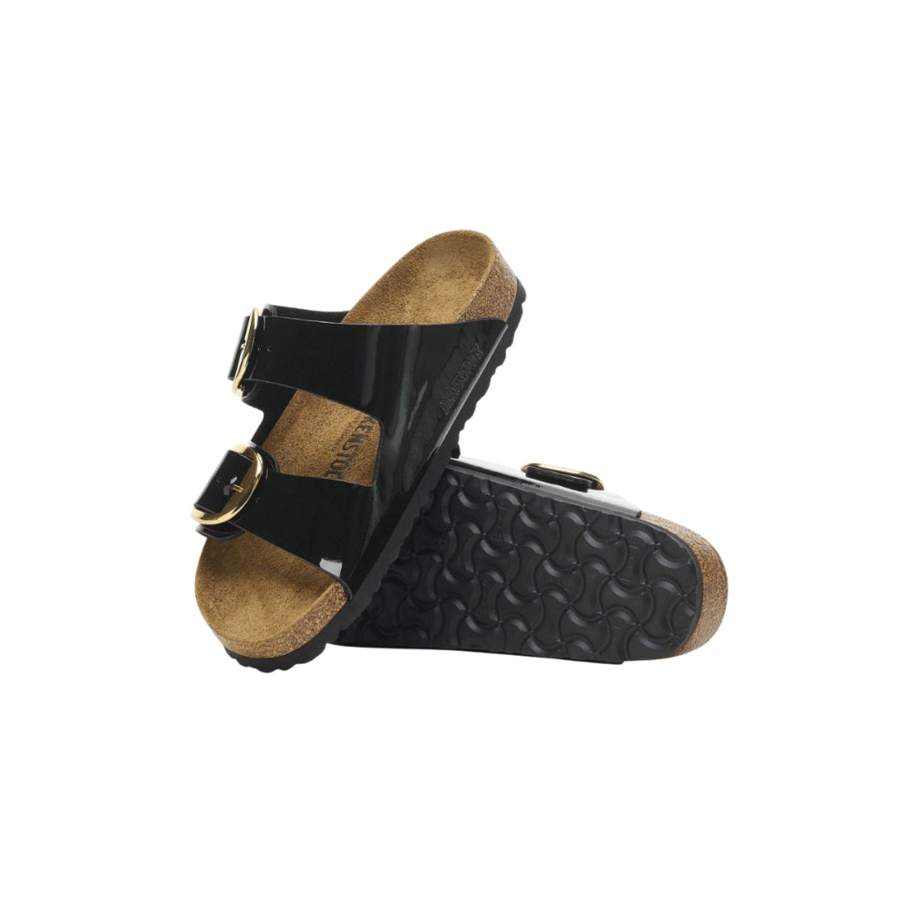 Birkenstock Arizona Big Buckle | Hex Black Patent Natural Leather (Narrow Fit)
