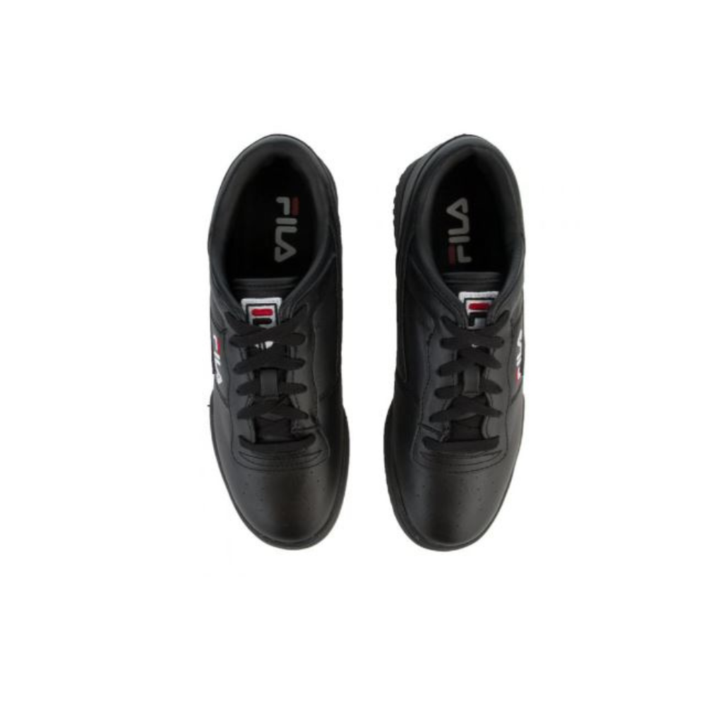 Fila Men's Original Fitness Leather Sneakers - Black/White/Fila Red