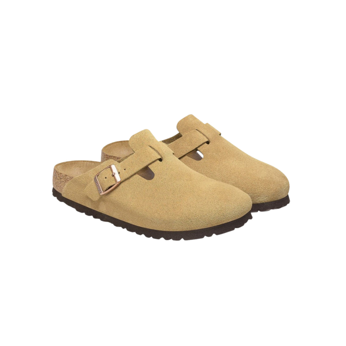 Birkenstock Boston BS Suede Unisex Sandals - Latte Cream