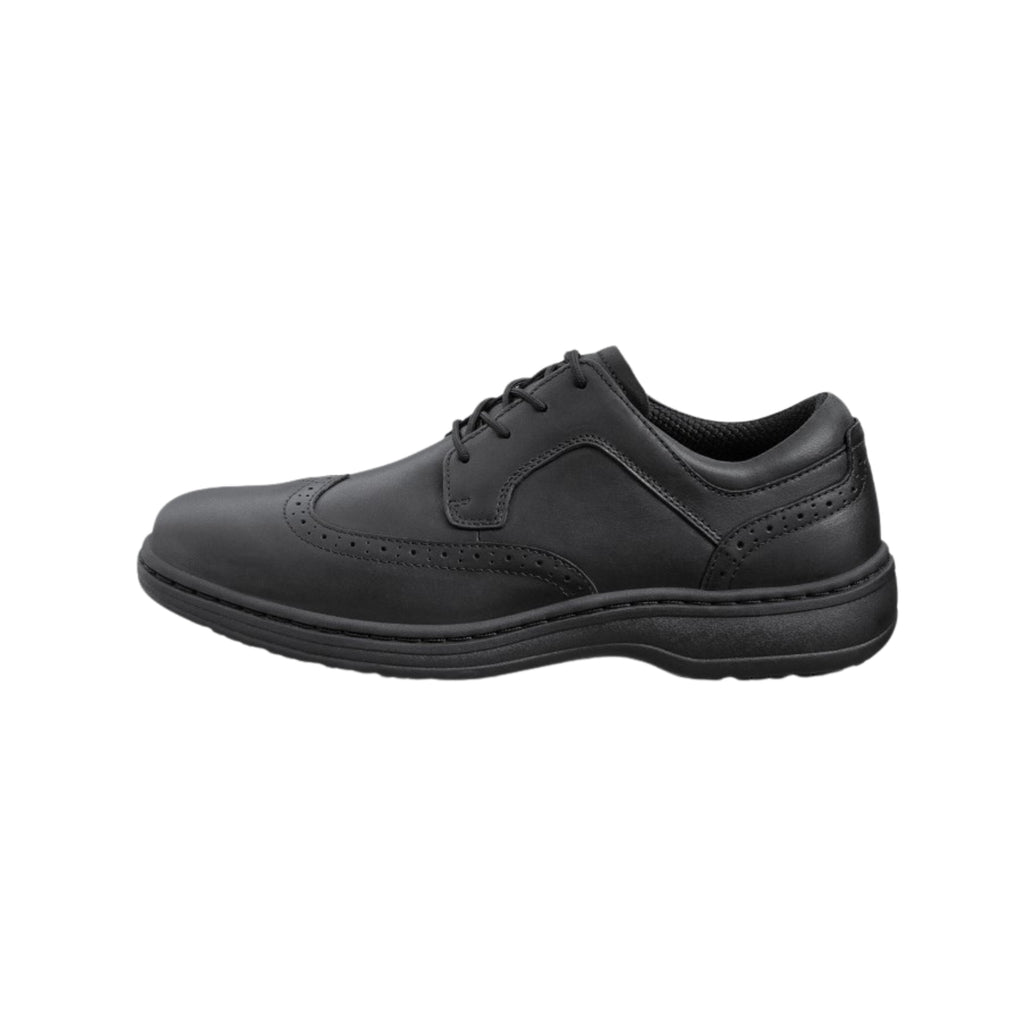 Orthofeet Men's Moreno Leather Orthotic Walking Shoes - Black