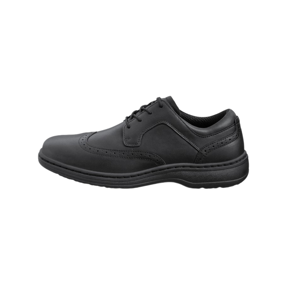 Orthofeet Men's Moreno Leather Orthotic Walking Shoes - Black