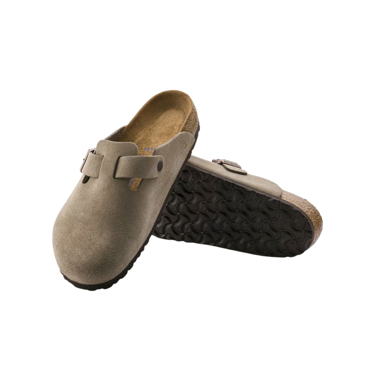 Birkenstock Boston Soft footbed Suede Leather Unisex Clog Sandal - Taupe