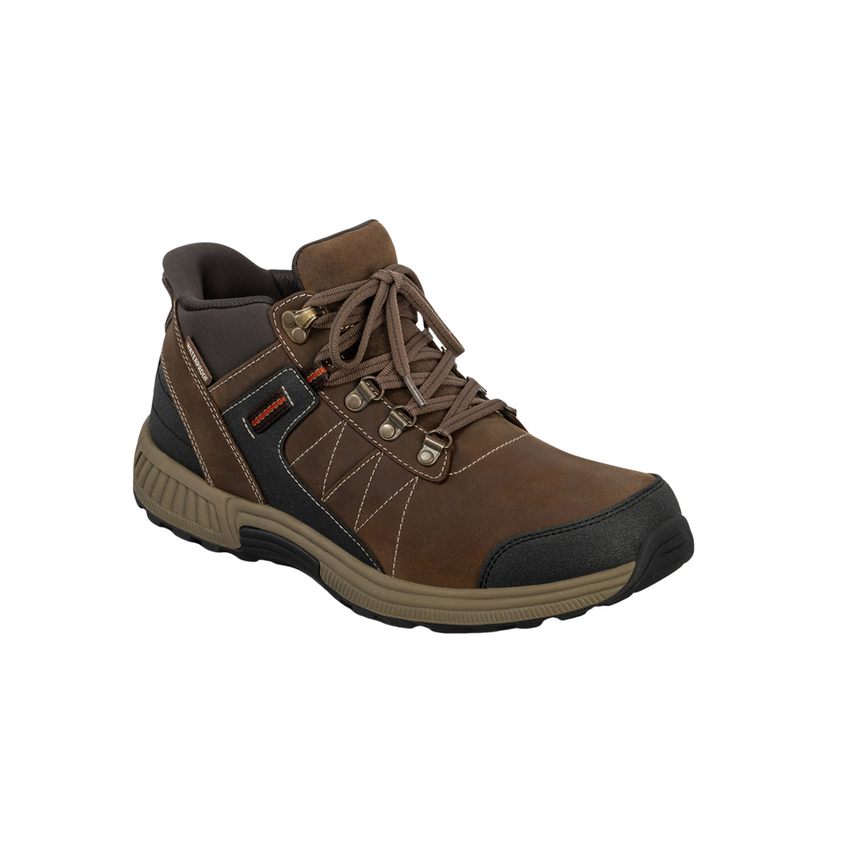 Orthofeet Men's Dalton Hands-Free Waterproof Hiking Boot – Brown