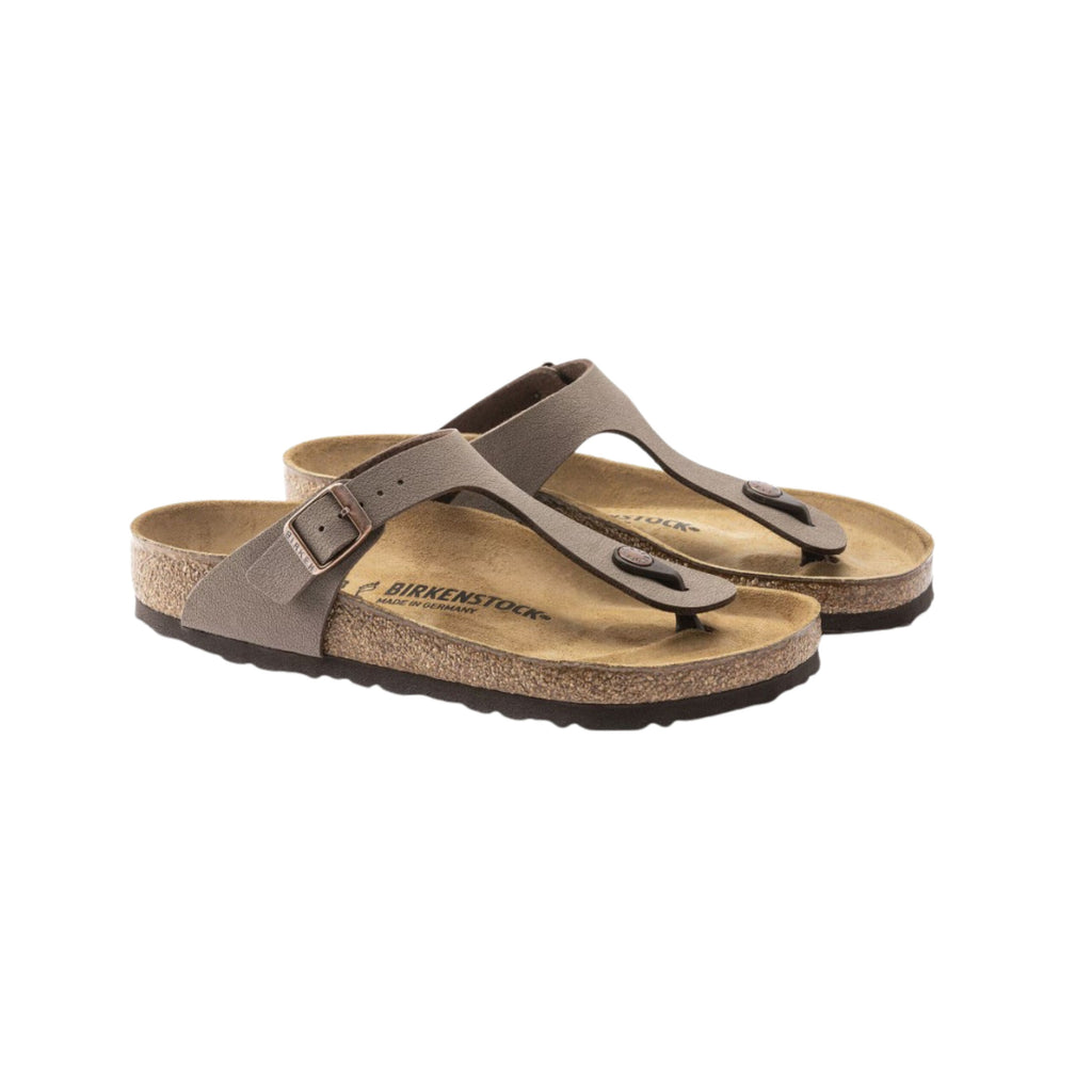 Birkenstock Gizeh – Birkibuc Women's Leather Thong Sandals Mocha 43751