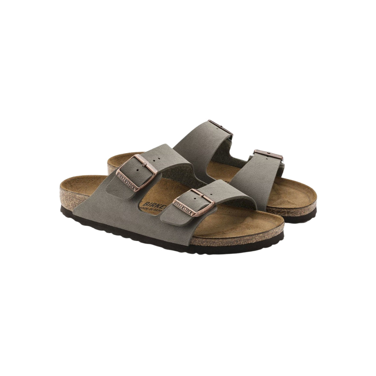 Birkenstock Arizona Birkibuc Stone Leather Unisex Sandal