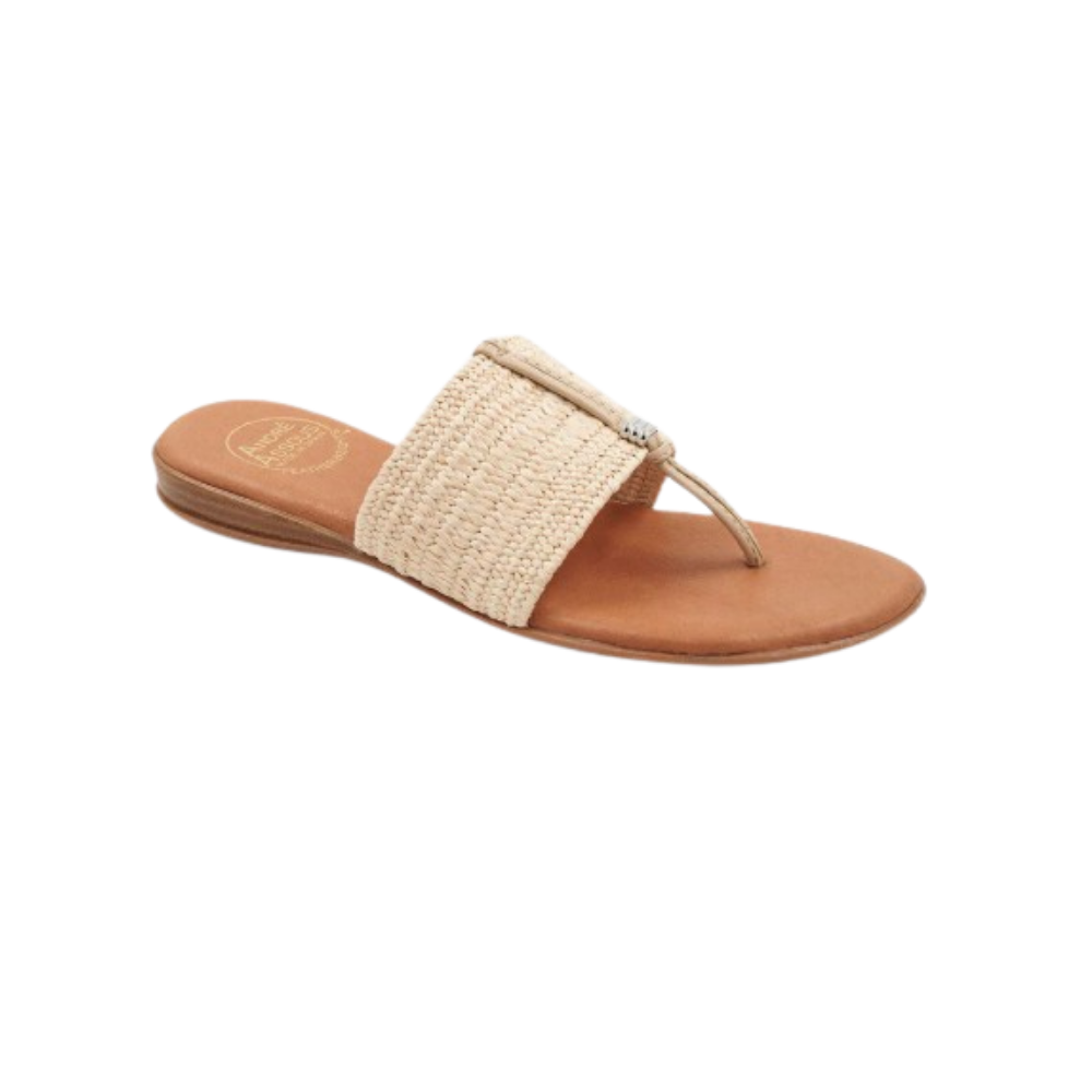Andre Assous Nice Stretch Raffia Featherweights™ Sandals - Woven Natural