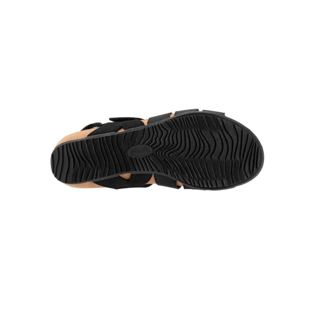 SoftWalk Women's Burnaby Fisherman Sandals - Black Nubuck