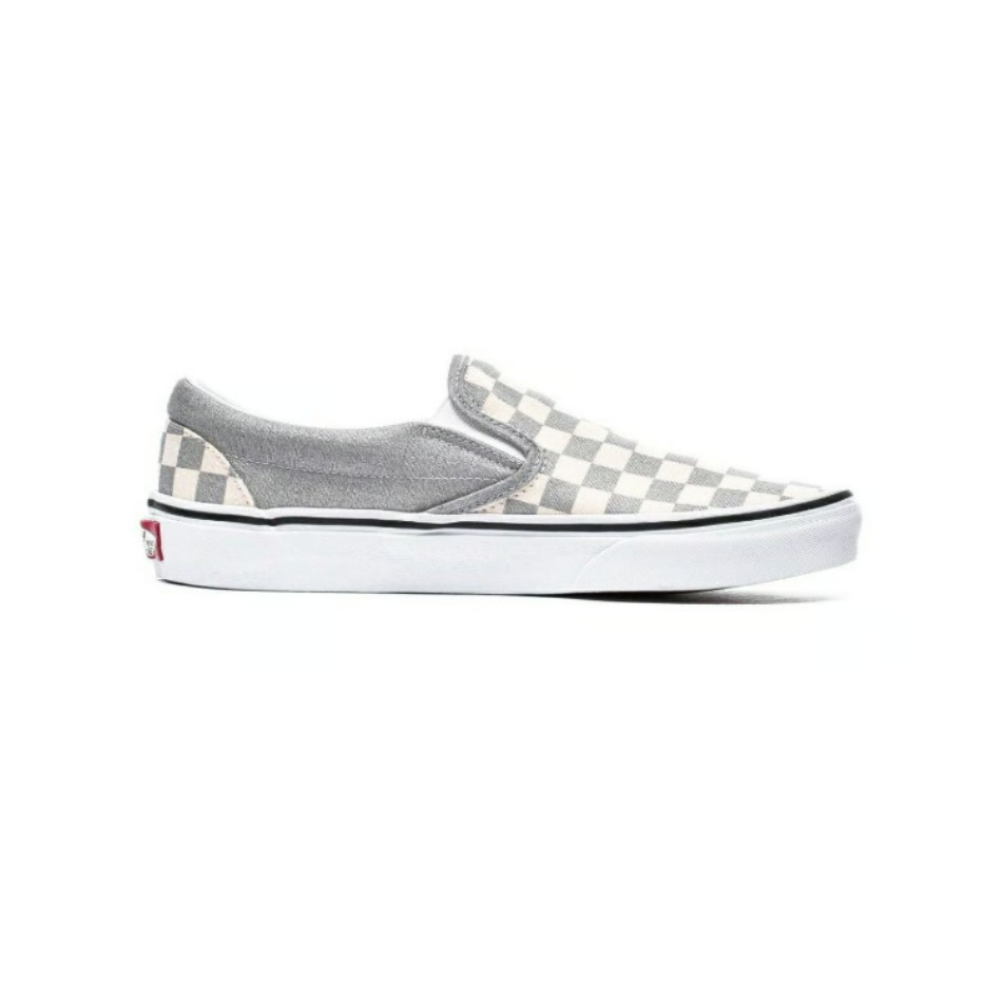 Vans Classic Slip-On Checkerboard Silver/True White Unisex Sneakers