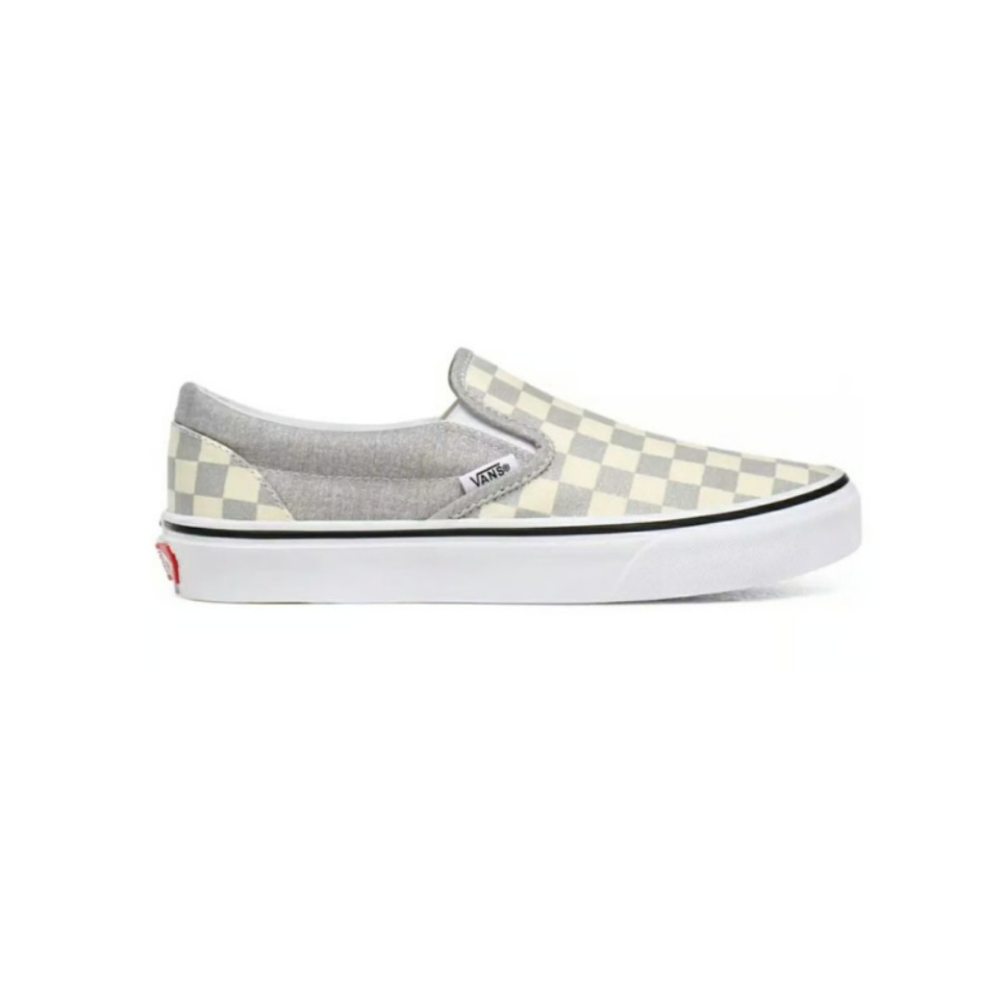 Vans Classic Slip-On Checkerboard Silver/True White Unisex Sneakers