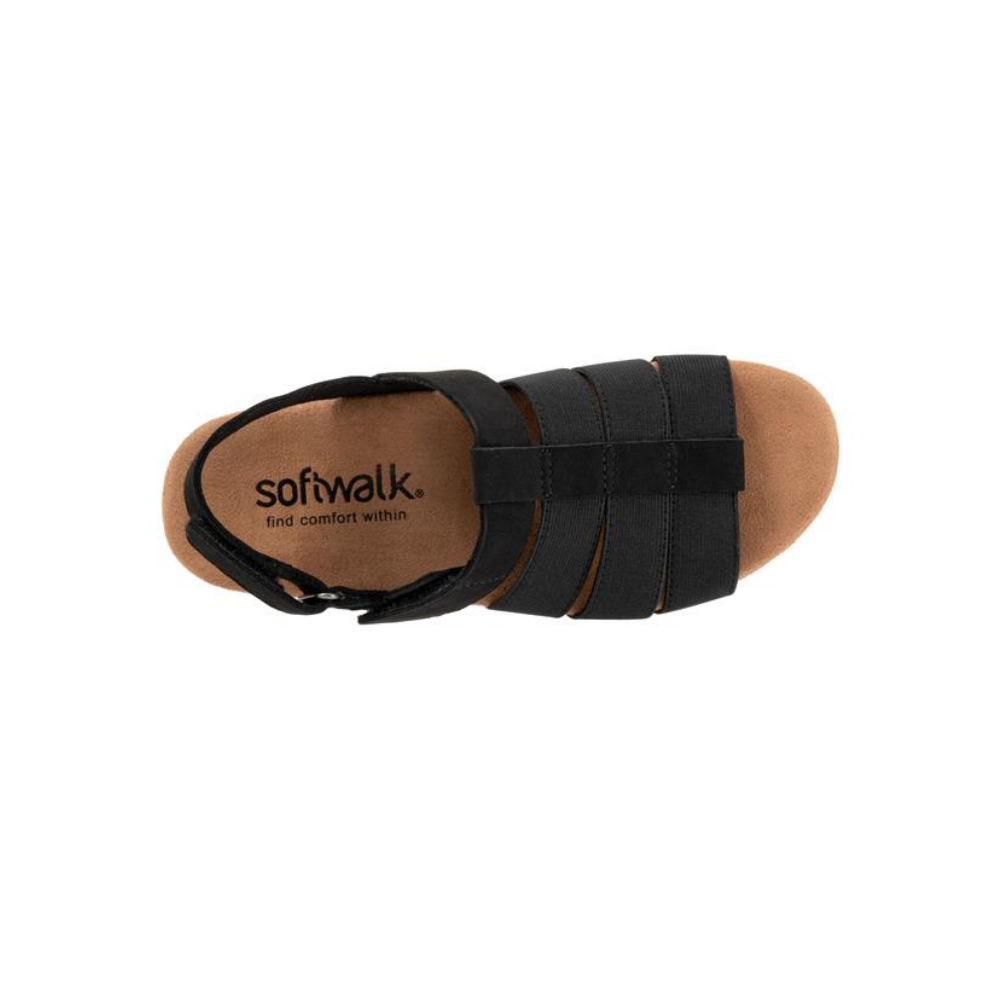 SoftWalk Women's Burnaby Fisherman Sandals - Black Nubuck