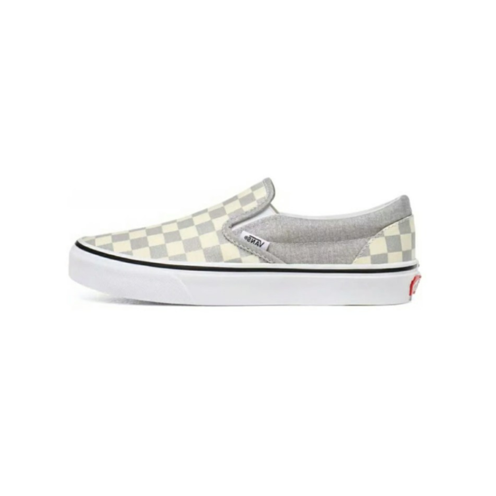 Vans Classic Slip-On Checkerboard Silver/True White Unisex Sneakers