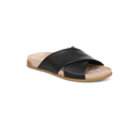 Vionic Women's Etna Structured Crossover Slide Sandals - Black Leather