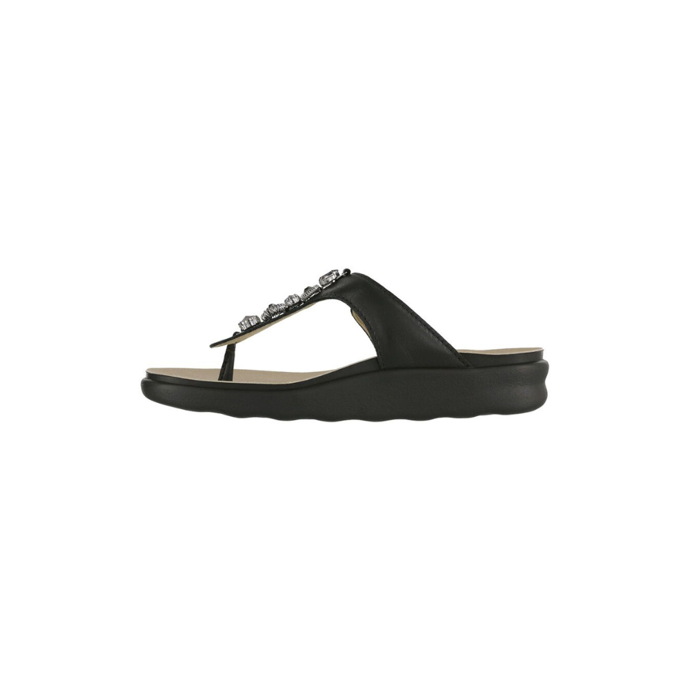 SAS Women's Dazzle - Comfort Adjustable Sandal - Black Silver