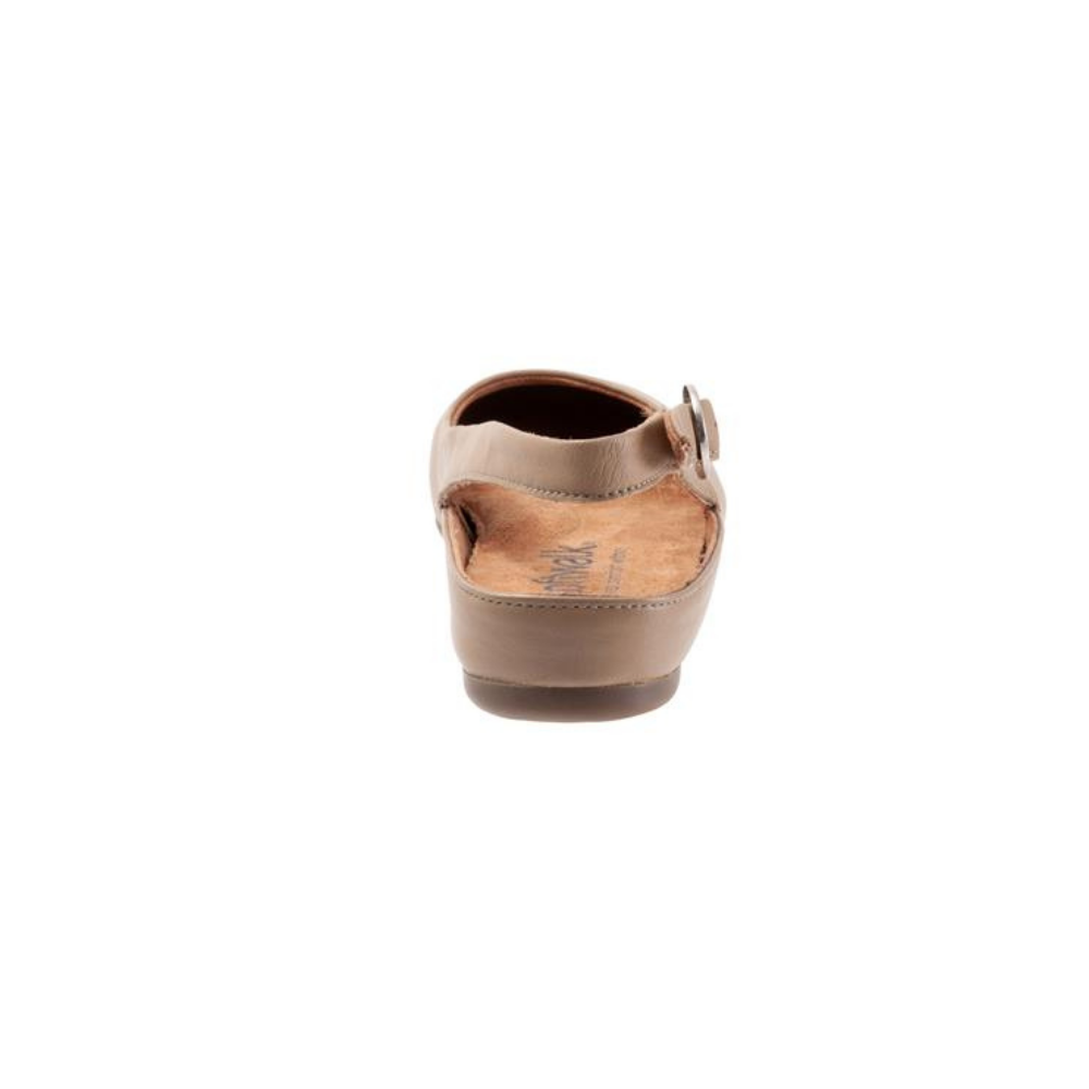 SoftWalk Women's Sandy Leather Slide Sandals - Taupe