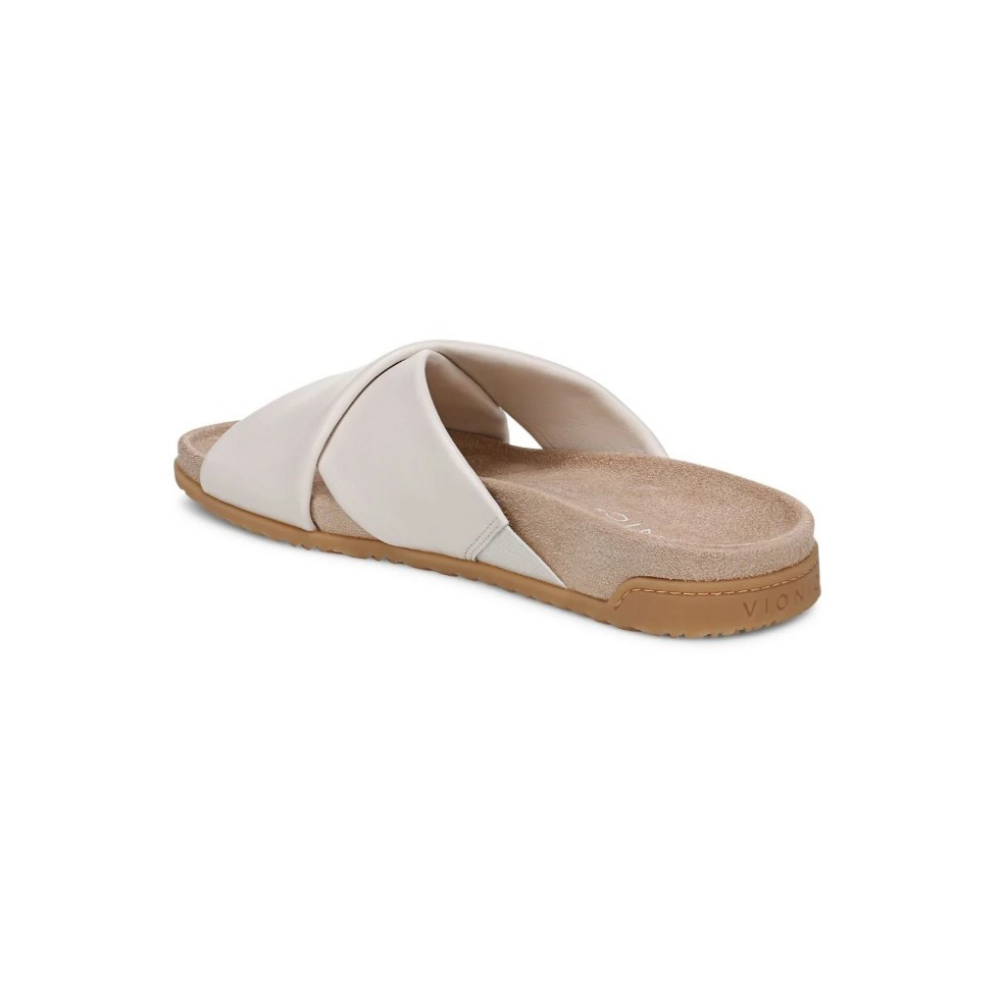 Vionic Women's Etna Structured Crossover Slide Sandals - Sea Salt Leather