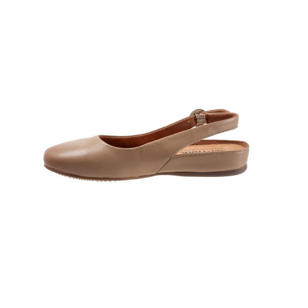 SoftWalk Women's Sandy Leather Slide Sandals - Taupe