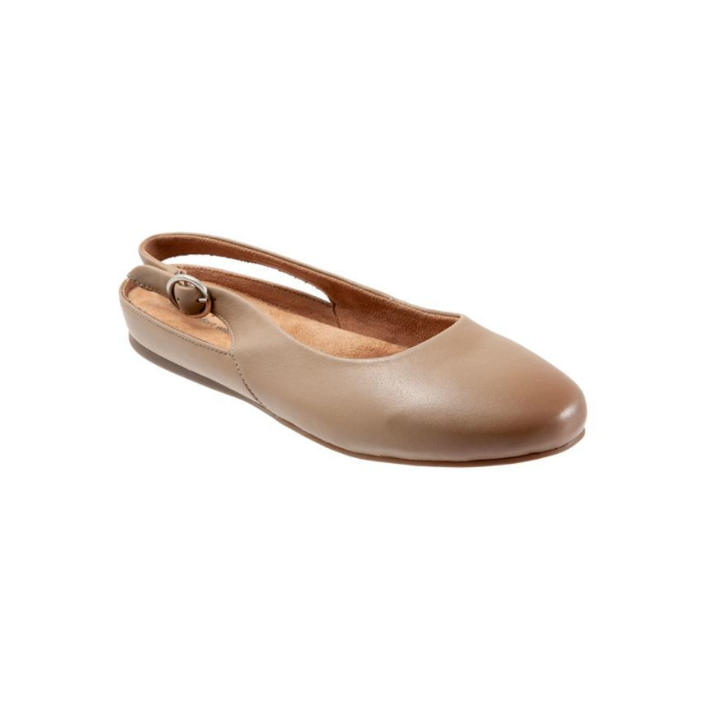 SoftWalk Women's Sandy Leather Slide Sandals - Taupe