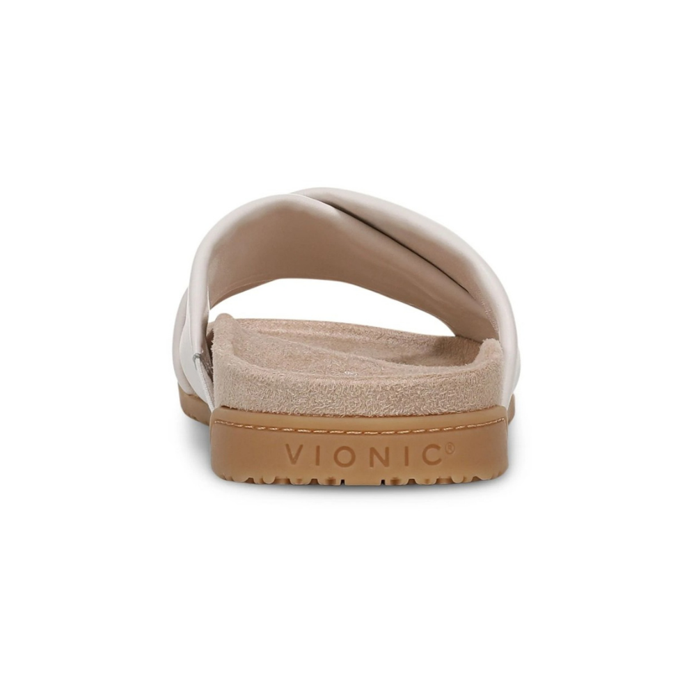 Vionic Women's Etna Structured Crossover Slide Sandals - Sea Salt Leather