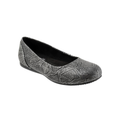 SoftWalk Women's Sonoma Leather Flats – Black Snake