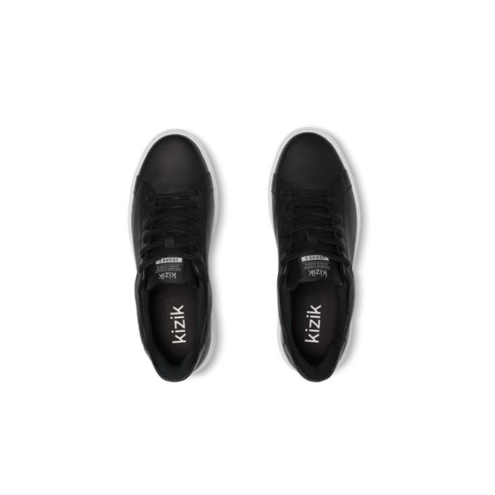 Kizik Men's Vegas 2 Hands Free Leather Sneakers - Black/White