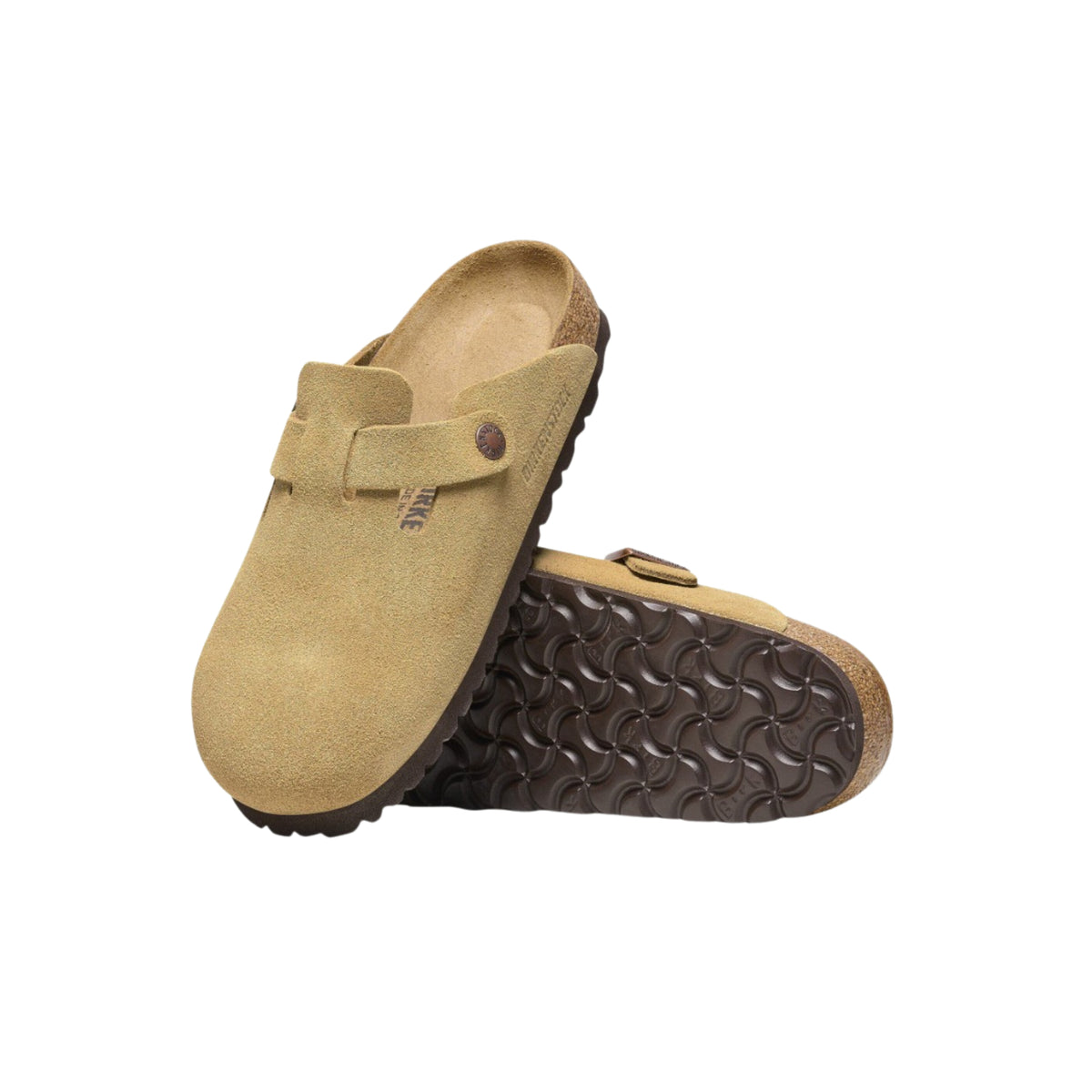 Birkenstock Boston BS Suede Unisex Sandals - Latte Cream
