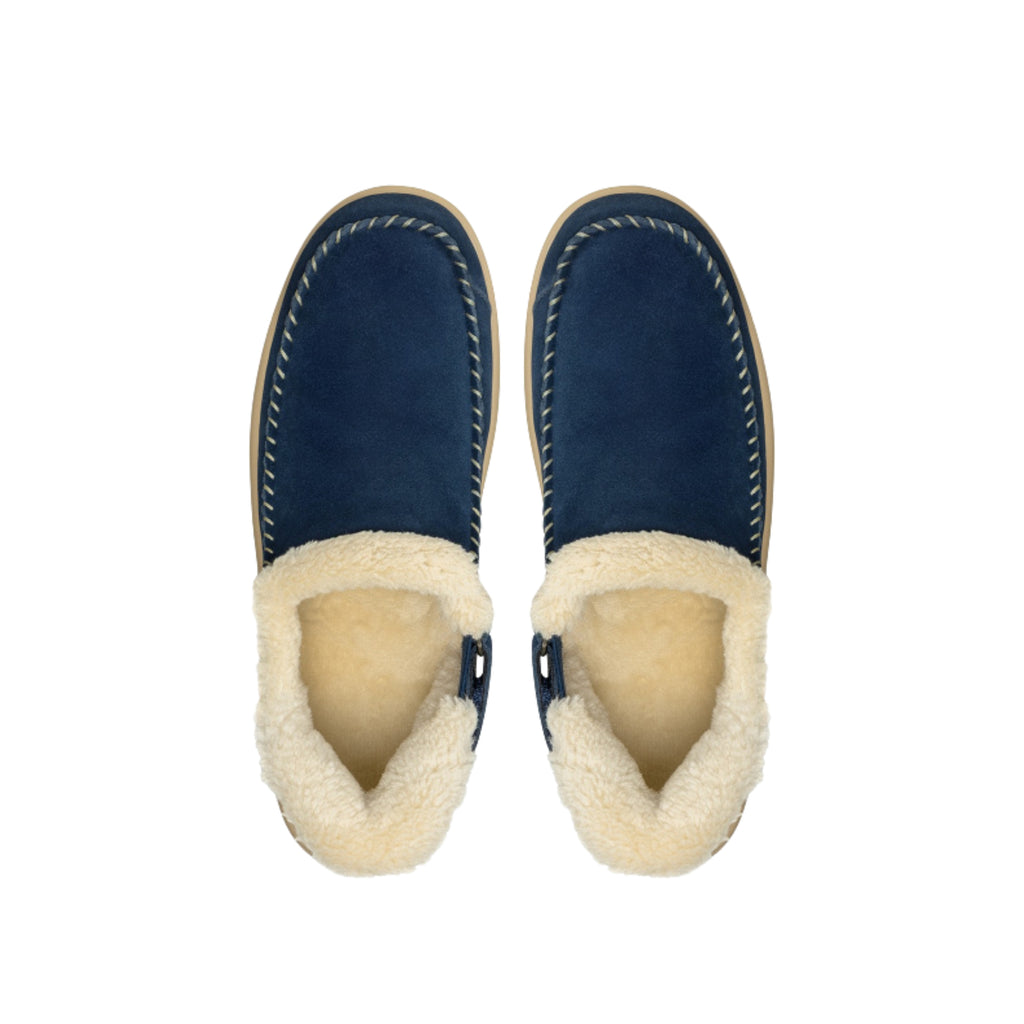Orthofeet Women's Lorin Hands-Free Suede Orthopedic Slippers-Sapphire
