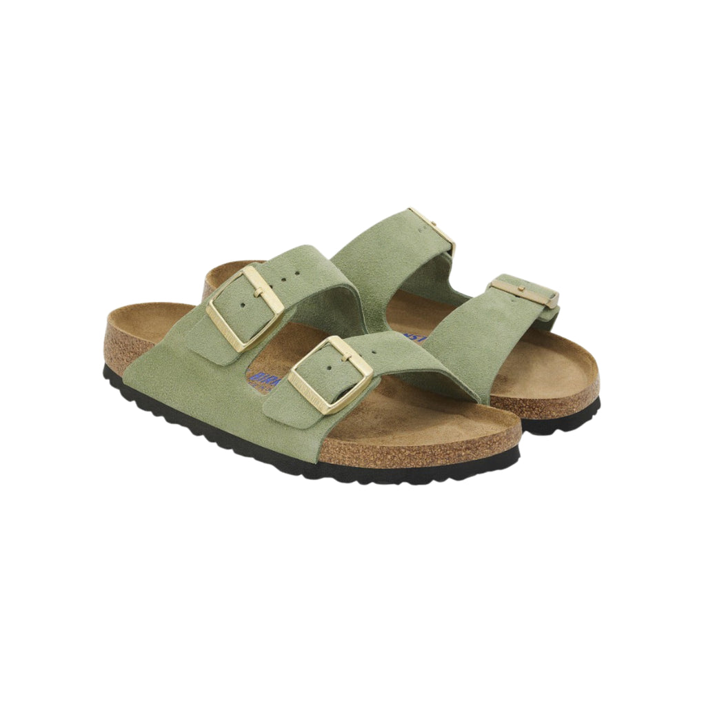 Birkenstock Arizona Soft Footbed Suede Leather Green Tea Unisex Sandal