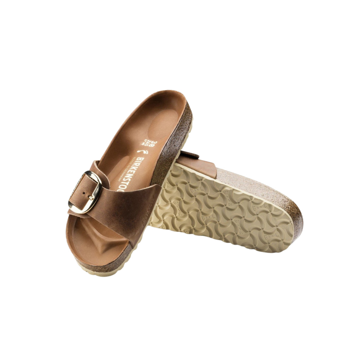 Birkenstock Madrid Big Buckle Sandals – Cognac Oiled Leather (Narrow Fit)