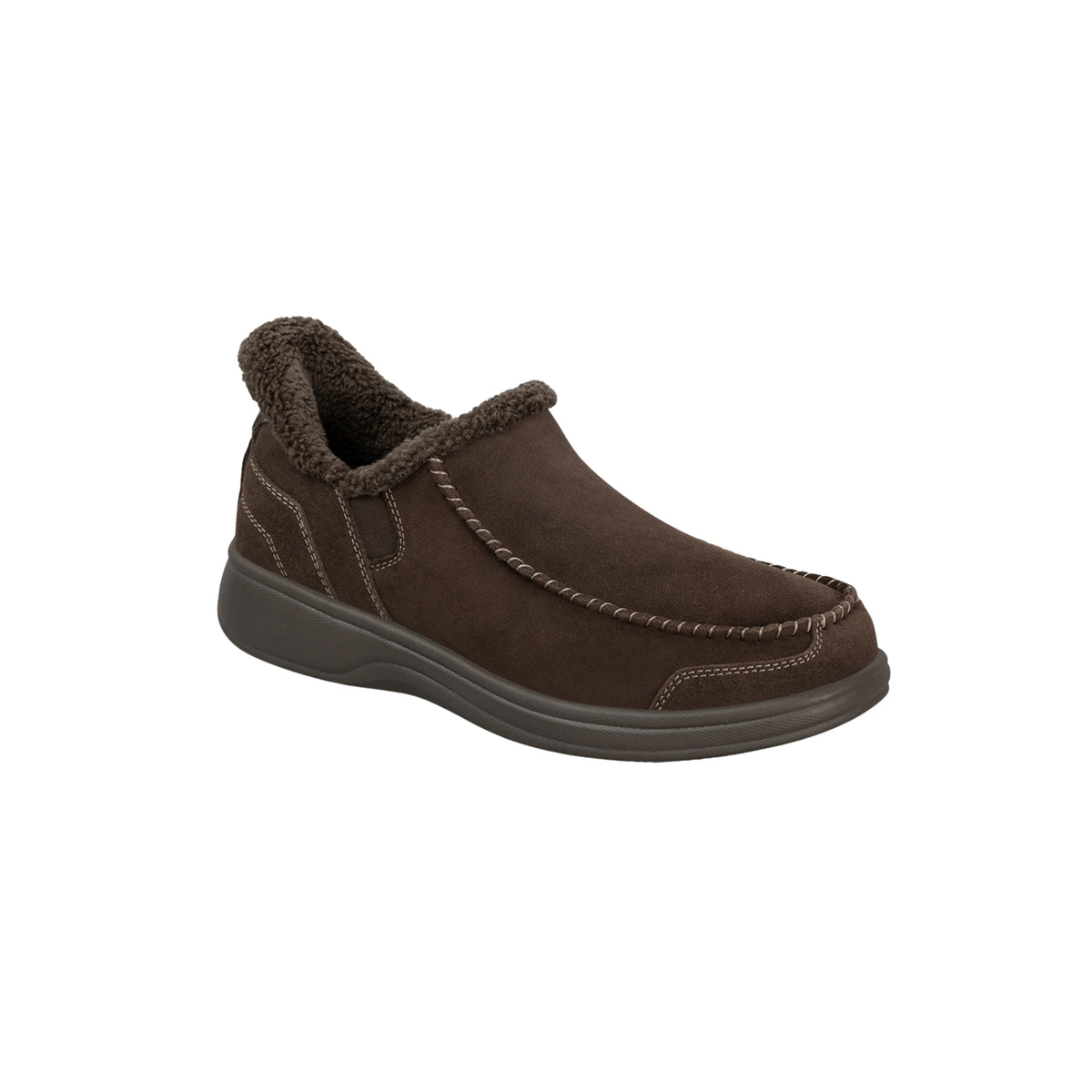 Orthofeet Men's Vito Hands-Free Suede Slipper-Shoe – Chocolate