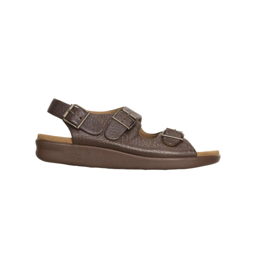 SAS Men's Bravo Triple-Strap Comfort Leather Sandal – Brown