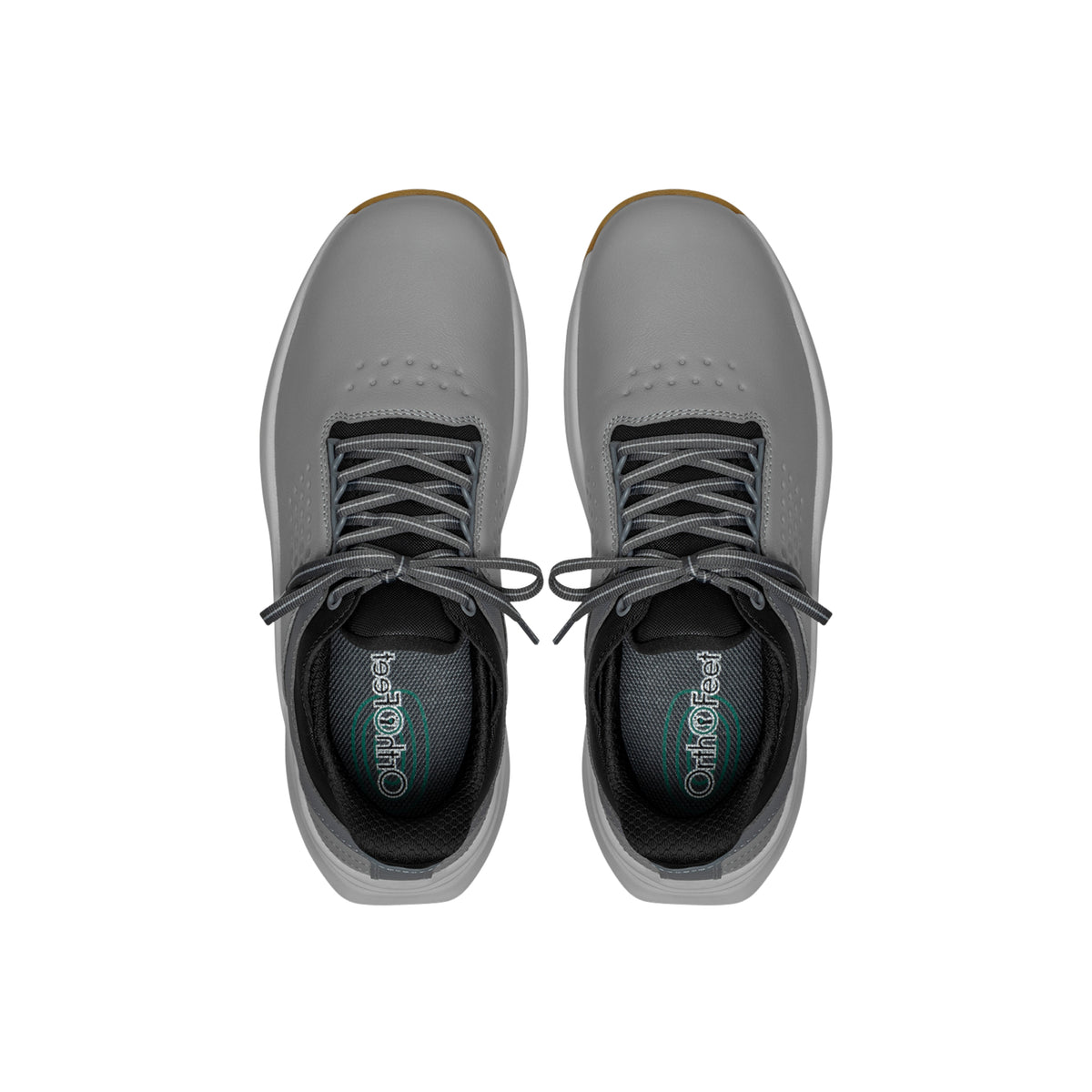 Orthofeet Men's Birdie Hands-Free Water-Repellent Golf Shoes – Gray